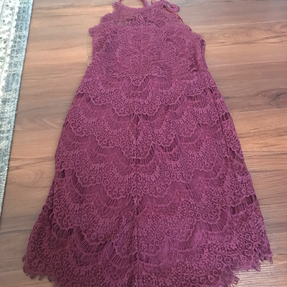 Free people lace cocktail dress burgundy xsmall